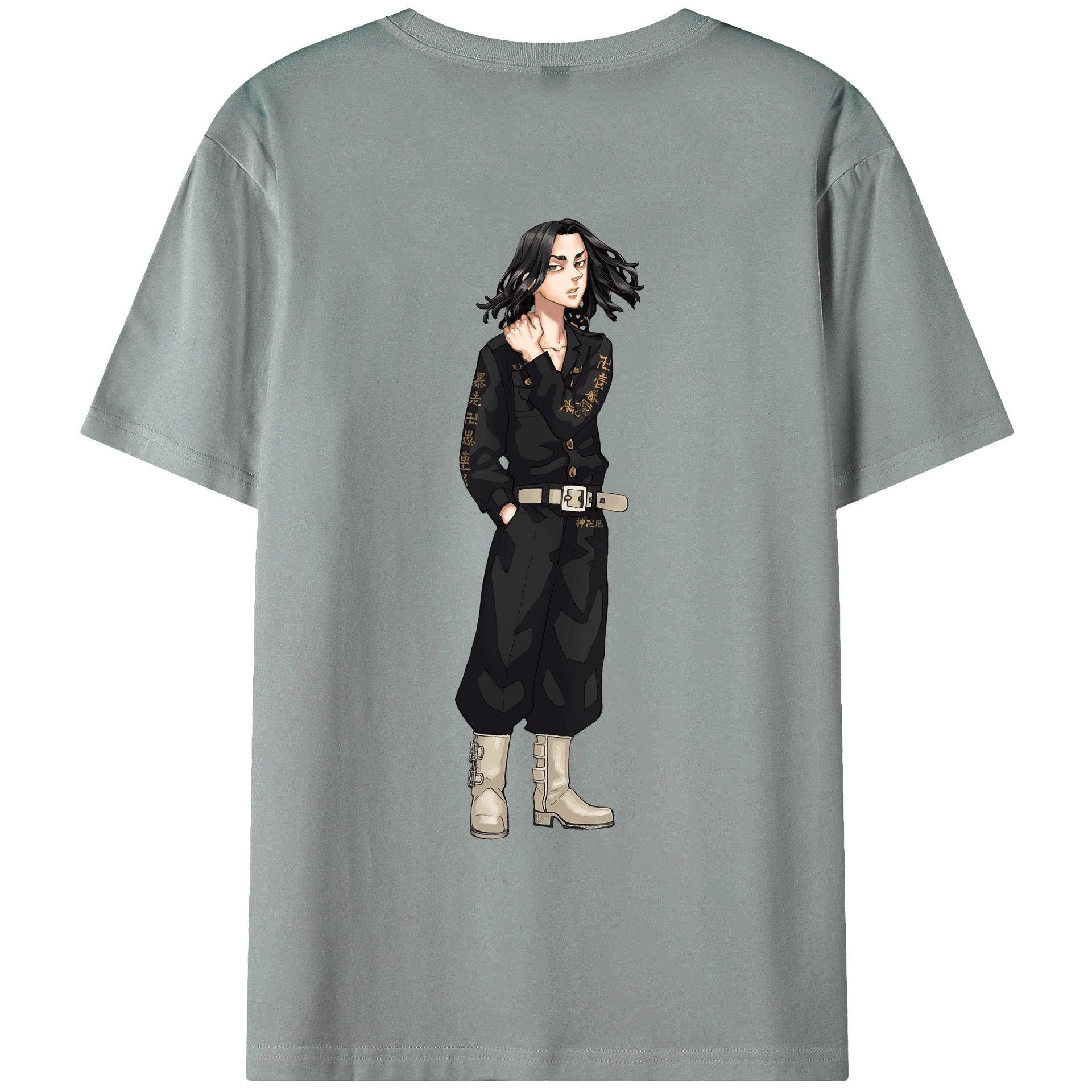 （画像用） 東京リベンジャーズ Tokyo Revengers 綿100％ メンズ半袖Tシャツ（バックプリント） 通気性